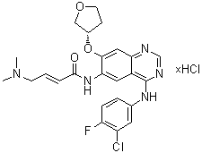 structure of CAS# 1254955-21-9, N-[4-[(3-Chloro-4-fluorophenyl)amino]-7-[[(3S)-tetrahydro-3-furanyl]oxy]-6-quinazolinyl]-4-(dimethylamino)-2-butenamide hydrochloride (1:?)