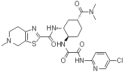 structure of CAS# 1255529-24-8, N-(5-氯吡啶-2-基)-N'-[(1R,2R,4R)-4-[(二甲基氨基)羰基]-2-[[(5-甲基-4,5,6,7-四氢噻唑并[5,4-c]吡啶-2-基)羰基]氨基]环己基]草酸二酰胺