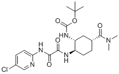 CAS # 1255529-38-4, Edoxaban Impurity 28(1R,2R,4R), Tert-butyl ((1R,2R,5R)-2-(2-((5-chloropyridin-2-yl)amino)-2-oxoacetamido)-5-(dimethylcarbamoyl)cyclohexyl)carbamate