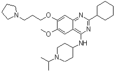 CAS # 1255580-76-7, 2-Cyclohexyl-6-methoxy-N-[1-(1-methylethyl)-4-piperidinyl]-7-[3-(1-pyrrolidinyl)propoxy]-4-quinazolinamine