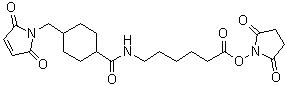 structure of CAS# 125559-00-4, 4-[(2,5-二氢-2,5-二氧代-1H-吡咯-1-基)甲基]-N-[6-[(2,5-二氧代-1-吡咯烷基)氧基]-6-氧代己基]环己烷甲酰胺
