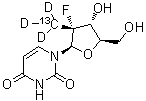 CAS # 1256490-42-2, (2'R)-2'-Deoxy-2'-fluoro-2'-(methyl-<sup>13</sup>C-d<sub>3</sub>)uridine