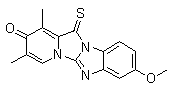 structure of CAS# 125656-82-8, 8-甲氧基-1,3-二甲基-12-硫代-吡啶并[1',2':3,4]咪唑并[1,2-a]苯并咪唑-2(12H)-酮