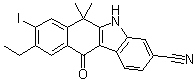 structure of CAS# 1256584-80-1, 9-乙基-6,6-二甲基-8-碘-11-氧代-6,11-二氢-5H-苯并[b]咔唑-3-甲腈