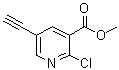 structure of CAS# 1256794-68-9, 2-Chloro-5-ethynyl-3-pyridinecarboxylic acid methyl ester