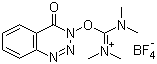 structure of CAS# 125700-69-8, N,N,N',N'-Tetramethyl-O-(3,4-dihydro-4-oxo-1,2,3-benzotriazin-3-yl)uronium tetrafluoroborate