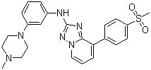 structure of CAS# 1257704-57-6, N-[3-(4-甲基-1-哌嗪基)苯基]-8-[4-(甲磺酰基)苯基]-[1,2,4]三唑并[1,5-a]吡啶-2-胺