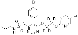 CAS 登录号：1258428-05-5, N-[5-(4-溴苯基)-6-[2-[(5-溴-2-嘧啶基)氧基]乙氧基-1,1,2,2-d<sub>4</sub>]-4-嘧啶基]-N'-丙基氨基磺酰胺