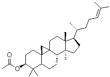 CAS # 1259-10-5, Handianol acetate, 3-O-Acetylcycloartenol, Cycloartenol 3-acetate, Cycloartenyl 3-acetate, Cycloartenyl acetate, 9,19-Cyclo-9beta-lanost-24-en-3beta-ol acetate