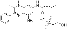 CAS # 126268-81-3, Mivobulin isethionate, Ethyl N-[(9S)-5-amino-9-methyl-8-phenyl-4,7,10-triazabicyclo[4.4.0] deca-1,3,5,7-tetraen-3-yl]carbamate 2-hydroxyethanesulfonic acid salt