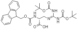 CAS 登录号：1263045-67-5, (R)-2-((((9H-芴-9-基)甲氧基)羰基)氨基)-3-((2,2,10,10-四甲基-4,8-二氧代-3,9-二氧杂-5,7-二氮杂十一烷-6-亚基)氨基)丙酸