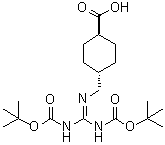 CAS # 1263047-40-0, trans-4-[[[Bis[[(1,1-dimethylethoxy)carbonyl]amino]methylene]amino]methyl]cyclohexanecarboxylic acid