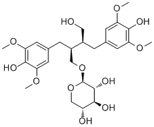 CAS # 126882-53-9, Ssioriside, (2S,3S)-4-Hydroxy-2,3-bis[(4-hydroxy-3,5-dimethoxyphenyl)methyl]butyl beta-D-xylopyranoside