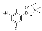 structure of CAS# 1269232-96-3, 5-Chloro-2-fluoro-3-(4,4,5,5-tetramethyl-1,3,2-dioxaborolan-2-yl)benzenamine