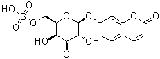 structure of CAS# 126938-14-5, 4-甲基-7-[(6-O-磺基-beta-D-吡喃半乳糖基)氧基]-2H-1-苯并吡喃-2-酮