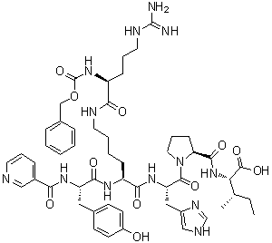 structure of CAS# 127060-75-7, N-(3-吡啶基羰基)-L-酪氨酰-N6-[N2-[(苯基甲氧基)羰基]-L-精氨酰]-L-赖氨酰-L-组氨酰-L-脯氨酰-L-异亮氨酸