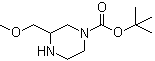 structure of CAS# 1270982-05-2, 3-(Methoxymethyl)-1-piperazinecarboxylic acid 1,1-dimethylethyl ester
