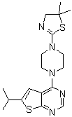 CAS # 1271738-59-0, 4-[4-(4,5-Dihydro-5,5-dimethyl-2-thiazolyl)-1-piperazinyl]-6-(1-methylethyl)thieno[2,3-d]pyrimidine, MI-3