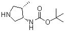 structure of CAS# 127199-54-6, [(3S,4S)-4-甲基-3-吡咯烷基]氨基甲酸叔丁酯