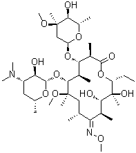 CAS 登录号：127252-80-6, (9Z)-6-O-甲基红霉素 9-(O-甲基肟)