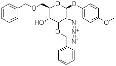 structure of CAS# 1272755-25-5, 4-Methoxyphenyl 2-azido-2-deoxy-3,6-bis-O-(phenylmethyl)-beta-D-glucopyranoside