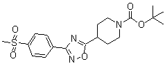 structure of CAS# 1272756-23-6, 4-[3-[4-(Methylsulfonyl)phenyl]-1,2,4-oxadiazol-5-yl]-1-piperidinecarboxylic acid 1,1-dimethylethyl ester
