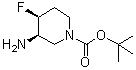 structure of CAS# 1273565-65-3, (3R,4S)-rel-3-氨基-4-氟-1-哌啶羧酸叔丁酯