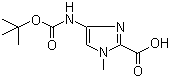 structure of CAS# 128293-64-1, 4-tert-Butoxycarbonylamino-1-methyl-1H-imidazole-2-carboxylic acid