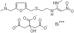 CAS 登录号：128345-62-0, 雷尼替丁柠檬酸铋, 枸橼酸铋雷尼替丁