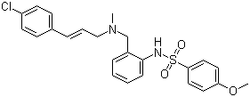 structure of CAS# 1283519-40-3, N-[2-[[[(2E)-3-(4-氯苯基)-2-丙烯-1-基]甲基氨基]甲基]苯基]-4-甲氧基苯磺酰胺