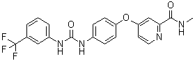 structure of CAS# 1285533-84-7, N-Methyl-4-[4-[[[[3-(trifluoromethyl)phenyl]amino]carbonyl]amino]phenoxy]-2-pyridinecarboxamide
