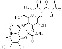 O-(N-Acetyl-alpha-neuraminosyl)-(2→3)-O-beta-D-galactopyranosyl-(1→4)-D-glucose monosodium salt molecular structure (CAS 128596-80-5)