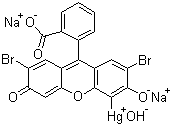 CAS # 129-16-8, Merbromin, Mercury dibromofluorescein disodium salt