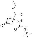 structure of CAS# 129287-91-8, 1-[(叔丁氧羰基)氨基]-3-氧代环丁烷羧酸乙酯