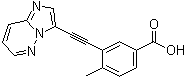structure of CAS# 1300690-48-5, 3-(2-咪唑并[1,2-b]哒嗪-3-基乙炔基)-4-甲基苯甲酸