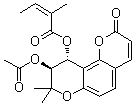 CAS # 130464-56-1, Peucedanocoumarin II, (2Z)-2-Methyl-2-butenoic acid (9S,10R)-9-(acetyloxy)-9,10-dihydro-8,8-dimethyl-2-oxo-2H,8H-benzo[1,2-b:3,4-b']dipyran-10-yl ester