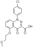 CAS # 130561-48-7, Sintofen, 1-(4-Chlorophenyl)-1,4-dihydro-5-(2-methoxyethoxy)-4-oxo-3-cinnolinecarboxylic acid, Cintofen, SC 2053