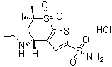 CAS # 130693-82-2, Dorzolomide hydrochloride, (2S,4S)-2-Ethylamino-4-methyl-5,5-dioxo-5,7-dithiabicyclo[4.3.0]nona-8,10-diene-8-sulfonamide hydrochloride