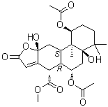 CAS 登录号：1309079-08-0, (1S,4aR,6S,6aR,7S,10aR,11aS,11bS)-1,6-二(乙酰氧基)-1,2,3,4,4a,5,6,6a,7,9,10a,11,11a,11b-十四氢-4a,10a-二羟基-4,4,11b-三甲基-9-氧代菲并[3,2-b]呋喃-7-羧酸甲酯