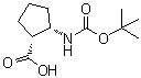 structure of CAS# 130981-12-3, (1R,2S)-2-[(叔丁氧羰基)氨基]环戊烷羧酸