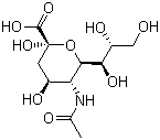 structure of CAS# 131-48-6, N-Acetylneuraminic acid