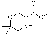 structure of CAS# 1313278-08-8, (3R)-6,6-Dimethyl-3-morpholinecarboxylic acid methyl ester