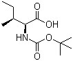 structure of CAS# 13139-16-7, Boc-L-Isoleucine