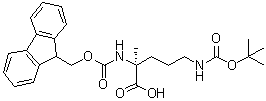 CAS 登录号：1315449-95-6, N5-[叔丁氧羰基]-N2-[芴甲氧羰基]-2-甲基-L-鸟氨酸