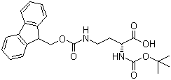 structure of CAS# 131570-57-5, N-Boc-N'-Fmoc-D-2,4-diaminobutyric acid