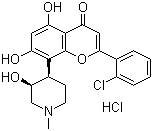 CAS # 131740-09-5, Flavopiridol hydrochloride, (-)-2-(2-Chlorophenyl)-5,7-dihydroxy-8-[(3S,4R)-3-hydroxy-1-methyl-4-piperidinyl]-4H-1-benzopyran-4-one hydrochloride