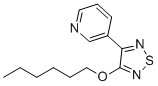 CAS # 131987-69-4, 3-(3-Hexyloxy-1,2,5-thiadiazol-4-yl)pyridine, 3-hexoxy-4-pyridin-3-yl-1,2,5-thiadiazole