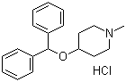 CAS # 132-18-3, Diphenylpyraline hydrochloride, 4-Diphenylmethoxy-1-methylpiperidine hydrochloride