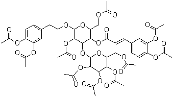 CAS # 132302-25-1, (E)-2-[3,4-Bis(acetyloxy)phenyl]ethyl 3-O-(2,3,4,6-tetra-O-acetyl-beta-D-glucopyranosyl)-beta-D-glucopyranoside 2,6-diacetate 4-[3-[3,4-bis(acetyloxy)phenyl]-2-propenoate]