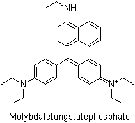 CAS # 1325-87-7, Pigment Blue 1, C.I. 42595:2, N-[4-[[4-(Diethylamino)phenyl][4-(ethylamino)-1-naphthalenyl]methylene]-2,5-cyclohexadien-1-ylidene]-N-ethylethanaminium molybdatetungstatephosphate